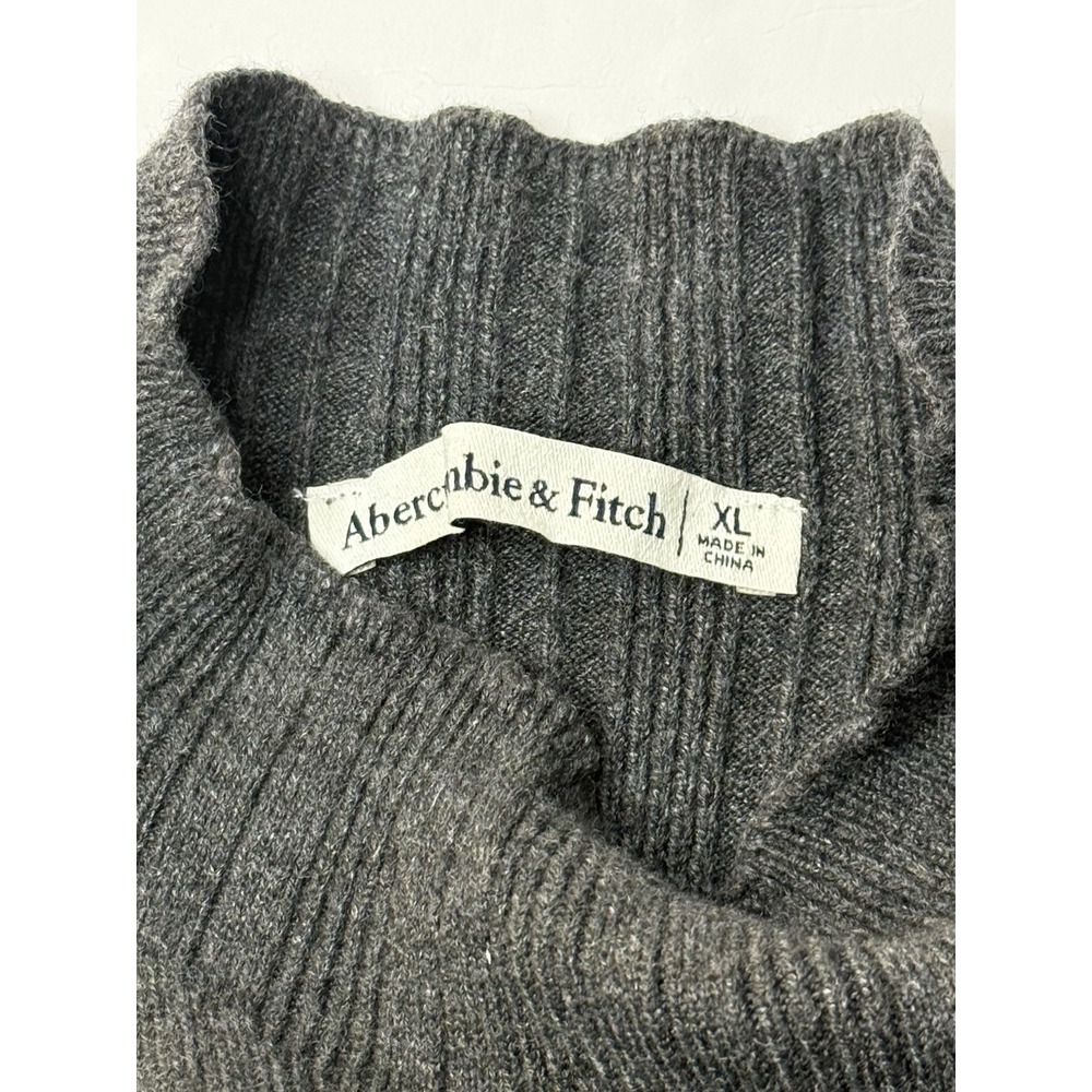 Abercrombie & Fitch‎ Mock Neck Sweater Dress Charcoal Gray Size XL Ribbed Y2K - Picture 7 of 8